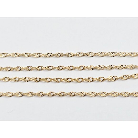 Unique 14K Solid Yellow Gold Designer Singapore Twist Chain Necklace - 20.50" L - Picture 12 of 15
